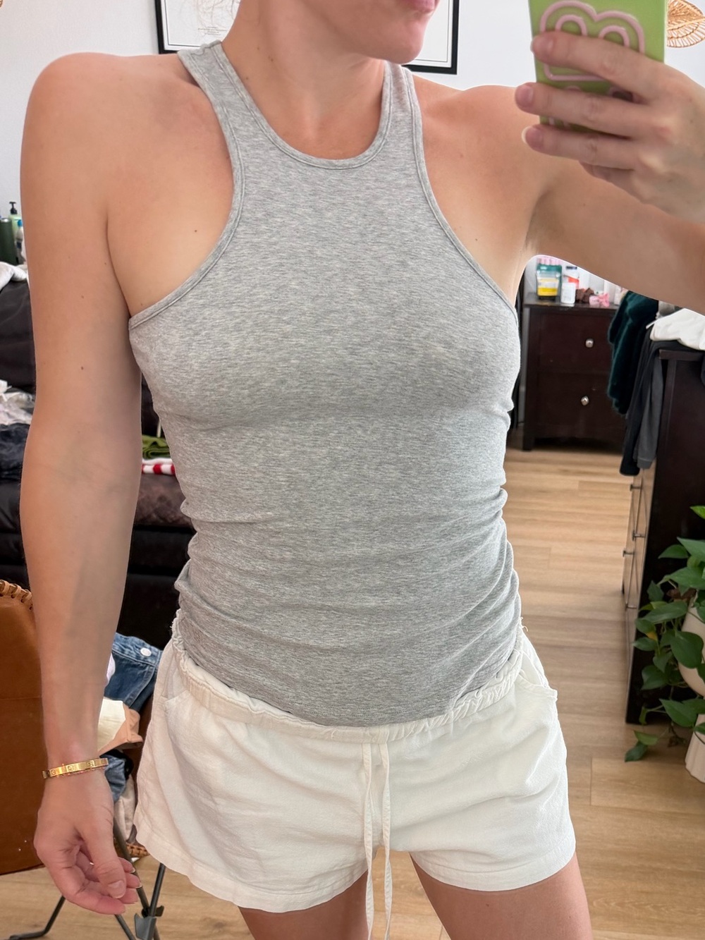 HELSA Classic Grey Racer Front Tank Top